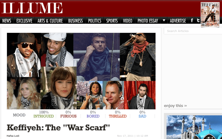 Keffiyeh: The &ldquo;War Scarf&rdquo; &ndash; Read my Opinion Piece In Illume&nbsp;Magazine!
