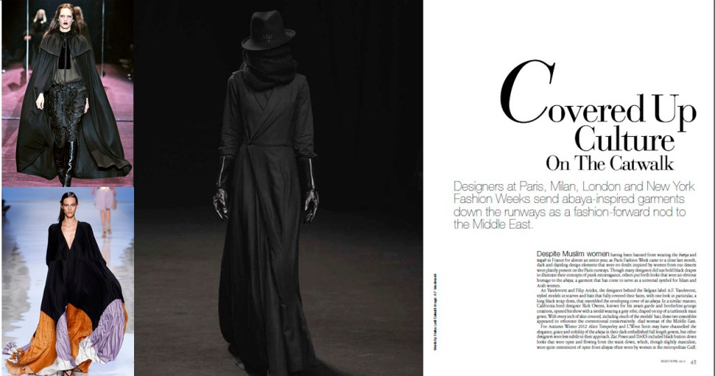 For Velvet Magazine: &ldquo;Covered Up Culture on the&nbsp;Catwalk&rdquo;